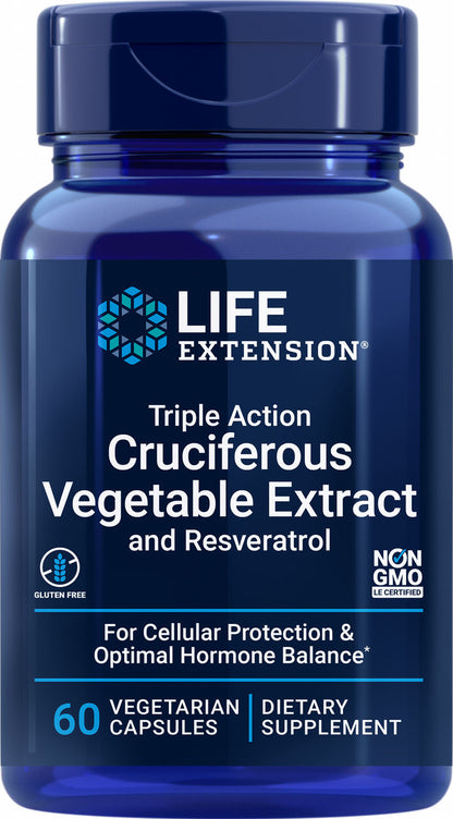 Triple Action Cruciferous Vegetable Extract and Resveratrol 60 vegetarian capsules #1469