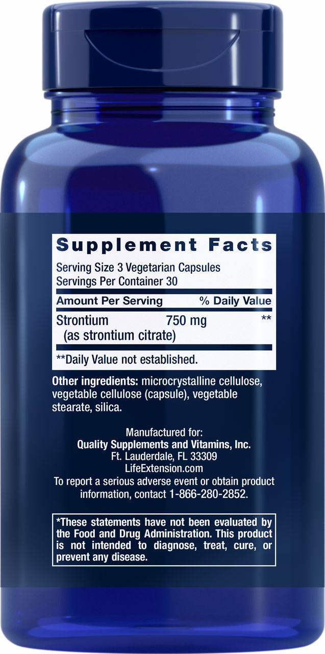 Strontium Caps 750 mg, 90 vegetarian capsules #1476