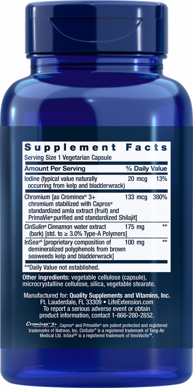 CinSulin® with InSea2® and Crominex® 3+ 90 vegetarian capsules #1503