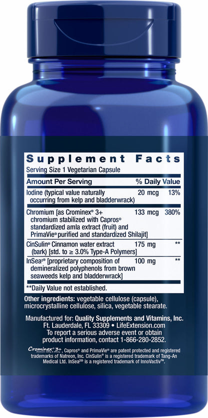 CinSulin® with InSea2® and Crominex® 3+ 90 vegetarian capsules #1503