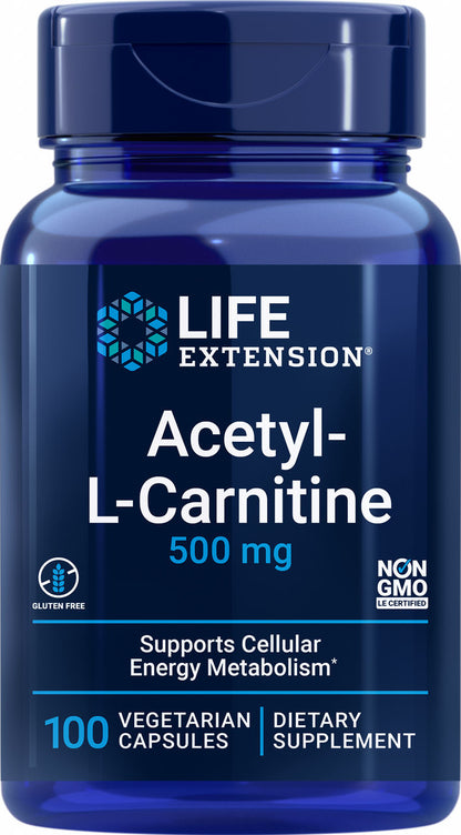 Acetyl L Carnitine 500 mg, 100 vegetarian capsules #1524