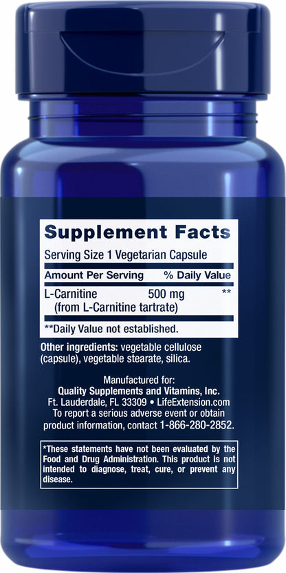 L Carnitine 500 mg, 30 vegetarian capsules #1532