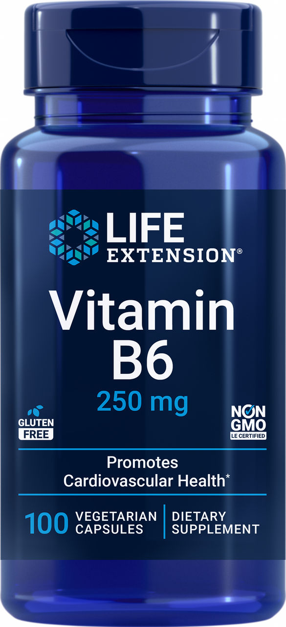 Vitamin B6 250 mg, 100 vegetarian capsules #1535