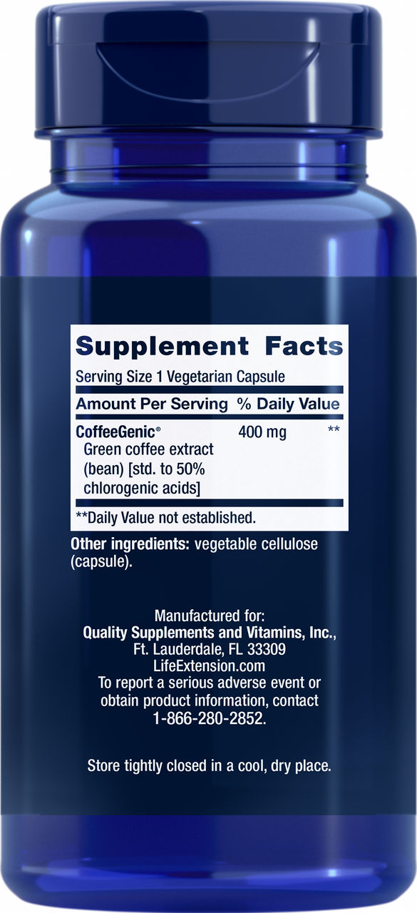 CoffeeGenic® Green Coffee Extract 400 mg, 90 vegetarian capsules #1620
