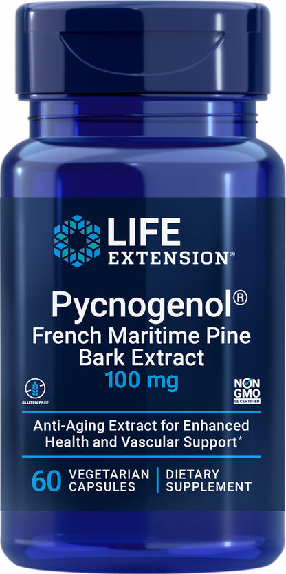 Pycnogenol® French Maritime Pine Bark Extract 100 mg, 60 vegetarian capsules #1637