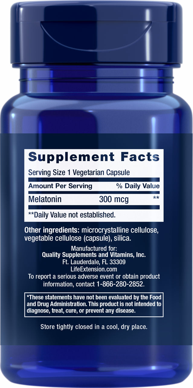 Melatonin 300 mcg, 100 vegetarian capsules #1668