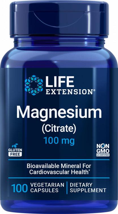 Magnesium (Citrate) 100 mg, 100 vegetarian capsules #1682
