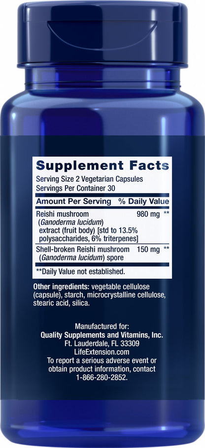 Reishi Extract Mushroom Complex 60 vegetarian capsules #1708