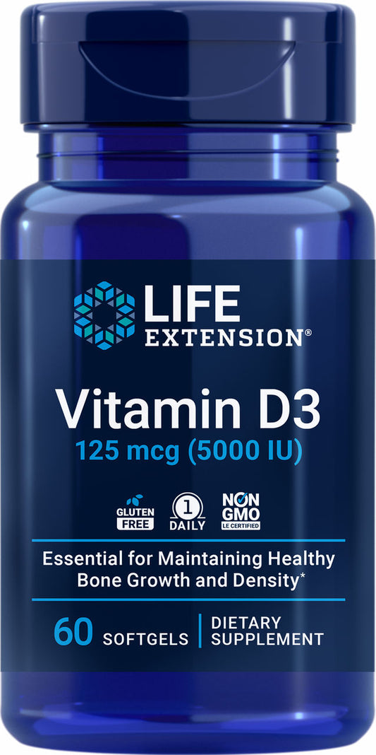 Vitamin D3 125 mcg (5000 IU), 60 softgels #1713