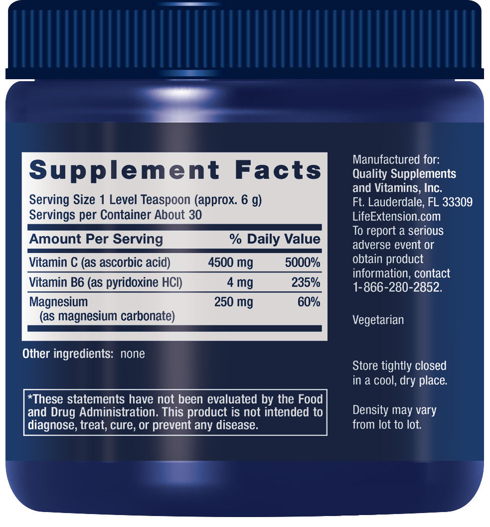 Effervescent Vitamin C Magnesium Crystals 180 grams #1736
