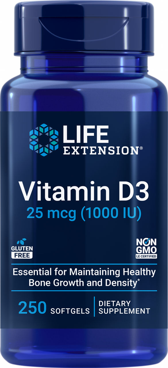 Vitamin D3 25 mcg (1000 IU), 250 softgels #1751