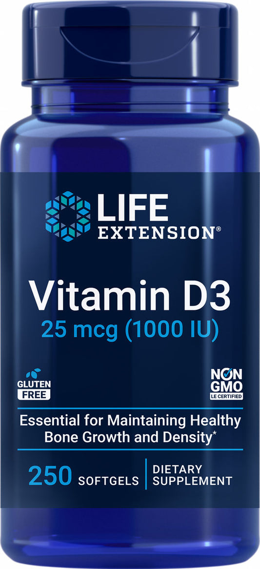 Vitamin D3 25 mcg (1000 IU), 250 softgels #1751