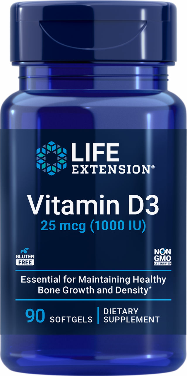 Vitamin D3 25 mcg (1000 IU), 90 softgels #1753