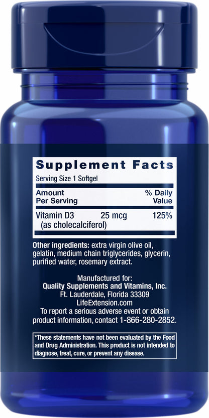 Vitamin D3 25 mcg (1000 IU), 90 softgels #1753