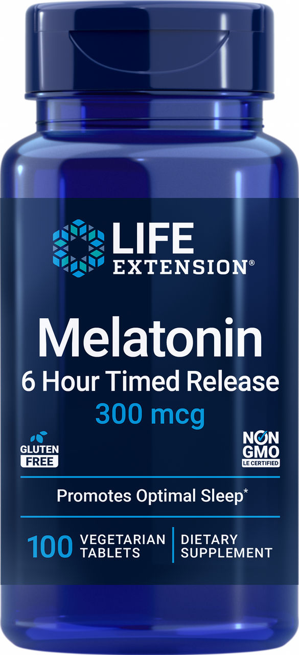Melatonin 6 Hour Timed Release 300 mcg, 100 vegetarian tablets #1787