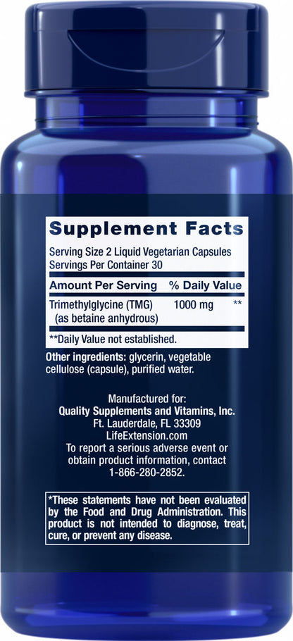 TMG 500 mg, 60 liquid vegetarian capsules #1859