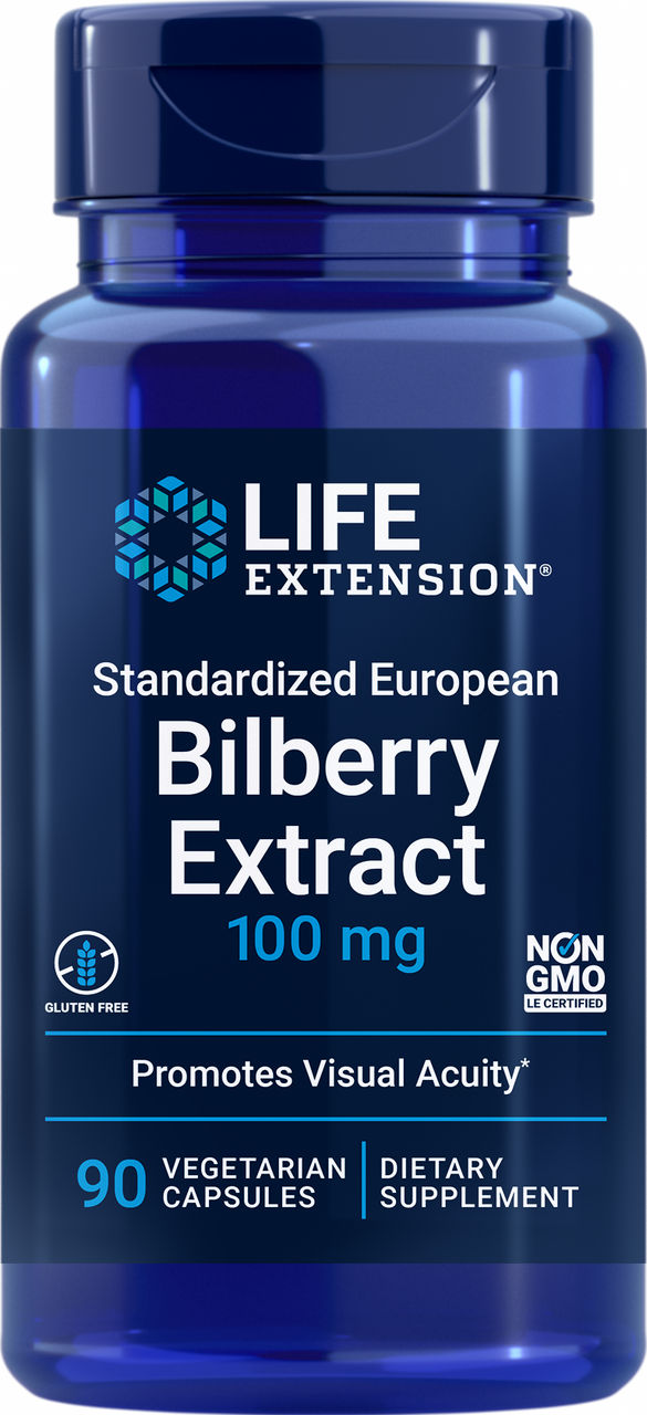 Standardized European Bilberry Extract 100 mg, 90 vegetarian capsules #1873