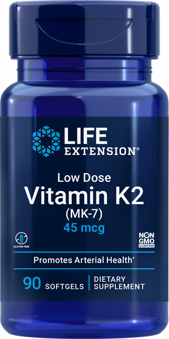 Low Dose Vitamin K2 MK-7 45 mcg, 90 softgels #1936