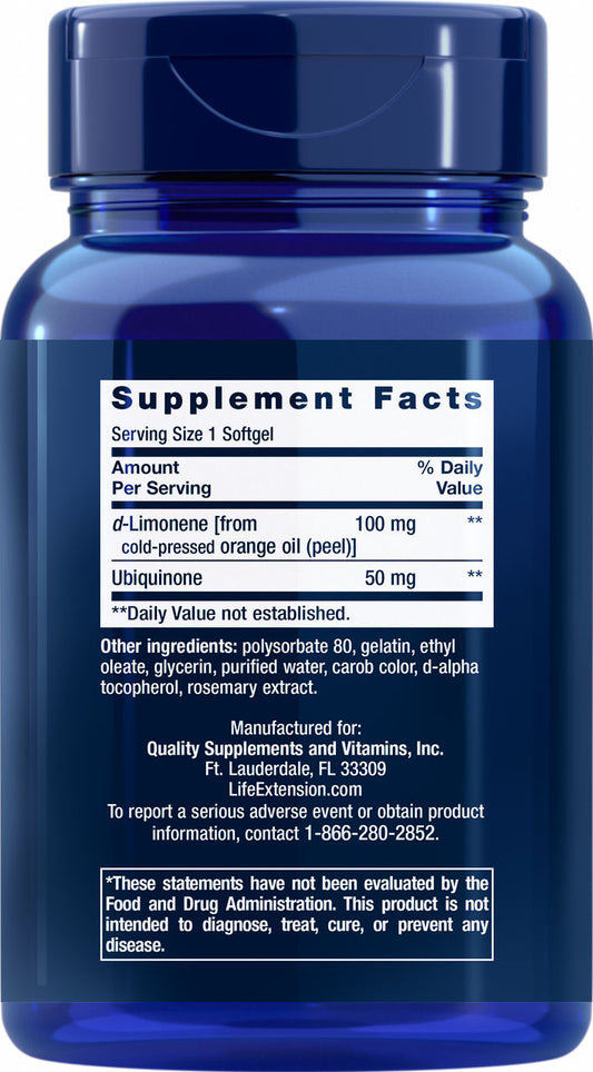 Super Absorbable CoQ10 (Ubiquinone) with d-Limonene 50 mg, 60 softgels #1949