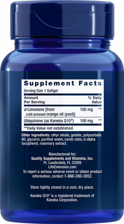 Super Absorbable CoQ10 (Ubiquinone) with d-Limonene 100 mg, 60 softgels #1951