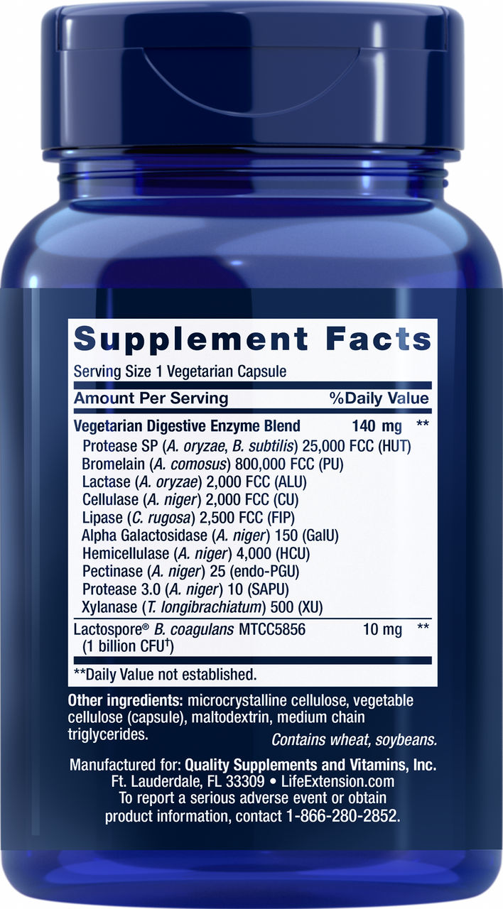 Enhanced Super Digestive Enzymes and Probiotics 60 vegetarian capsules #2022
