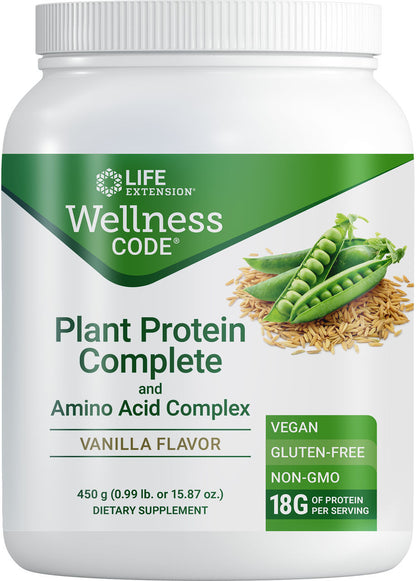 Wellness Code® Plant Protein Complete & Amino Acid Complex (Vanilla) 450 grams  #2127