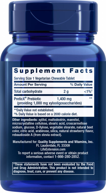FLORASSIST® Prebiotic Chewable (Strawberry) 60 vegetarian chewable tablets #2203