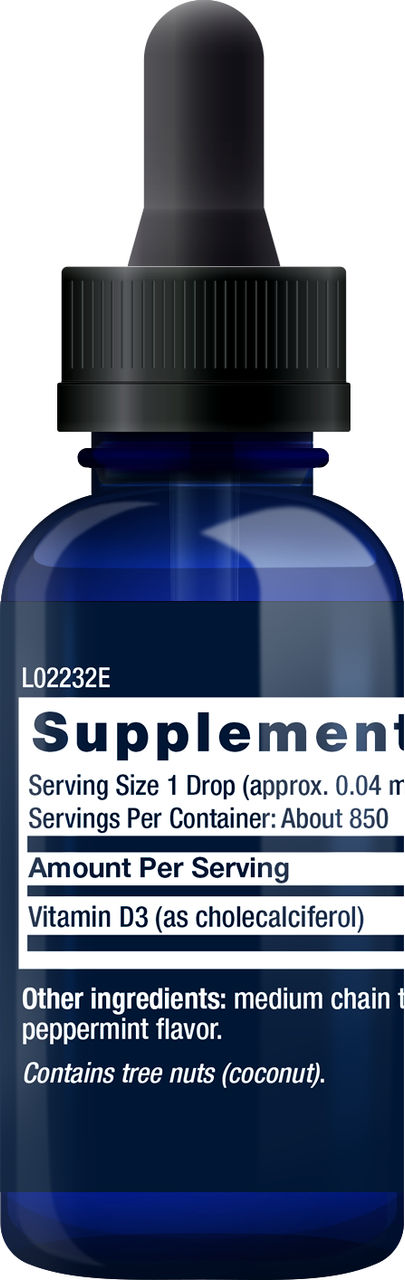 Liquid Vitamin D3 (Mint Flavor) 50 mcg (2000 IU) #2232