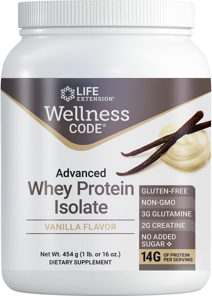 Wellness Code® Advanced Whey Protein Isolate (Vanilla) 454 grams #2246C