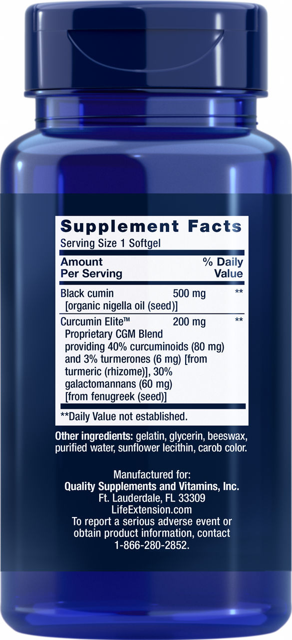 Black Cumin Seed Oil and Curcumin Elite™ 60 softgels #2310