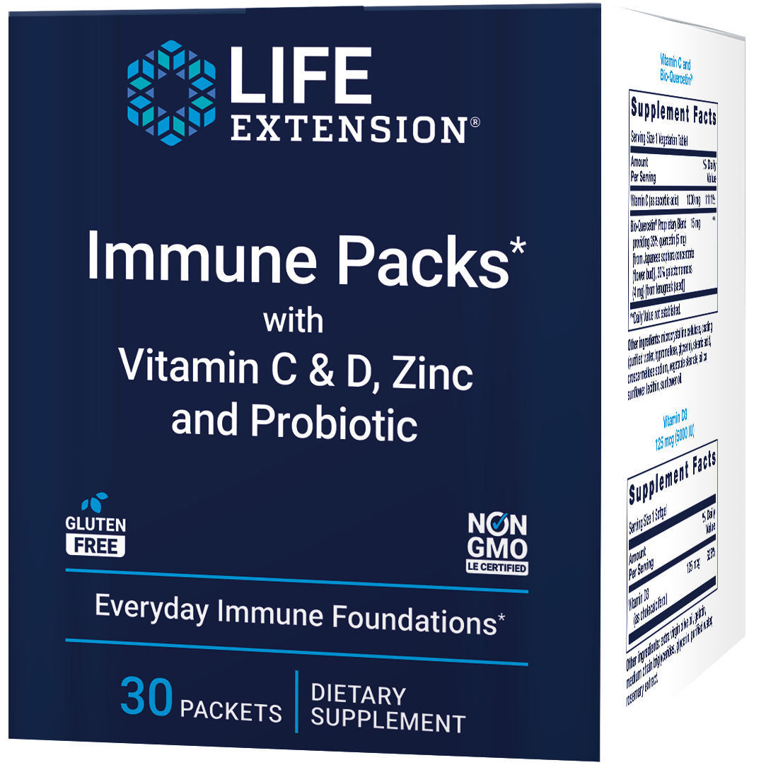 Immune Packs with Vitamin C & D, Zinc and Probiotic 30 packets #2425