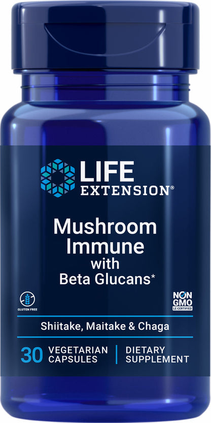 Mushroom Immune with Beta Glucans 30 vegetarian capsules #2426