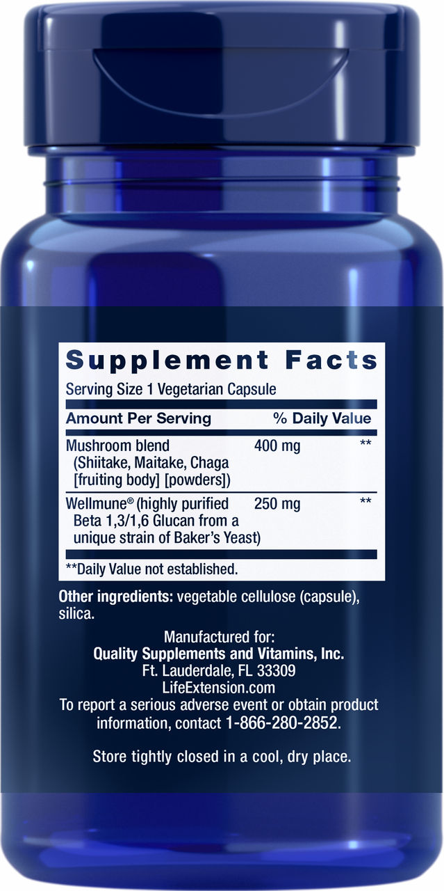 Mushroom Immune with Beta Glucans 30 vegetarian capsules #2426