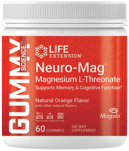 Gummy Science™ Neuro-Mag® Magnesium L-Threonate (Orange) Natural Orange Flavor with other natural flavors 60 gummies #2520