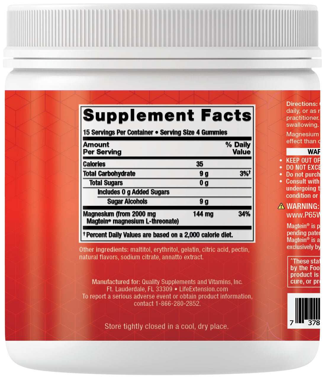 Gummy Science™ Neuro-Mag® Magnesium L-Threonate (Orange) Natural Orange Flavor with other natural flavors 60 gummies #2520