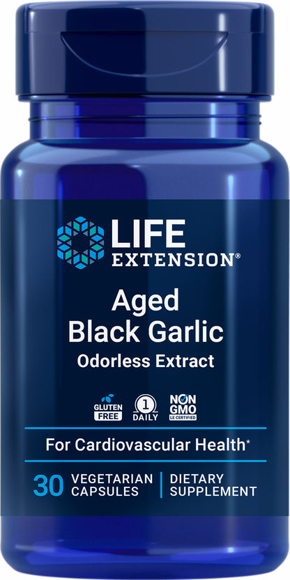 Aged Black Garlic Odorless Extract 30 vegetarian capsules #2530