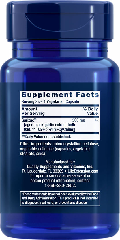 Aged Black Garlic Odorless Extract 30 vegetarian capsules #2530