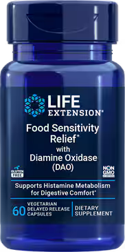 Food Sensitivity Relief with Diamine Oxidase (DAO) 60 vegetarian capsules #2533